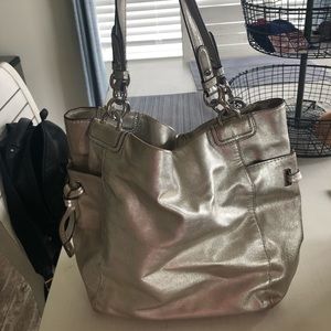 Coach silver shoulder bag